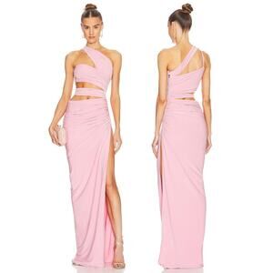 J.Angelique Cassia Maxi Dress One Shoulder Cut Out Ruched Bandage Gala Sexy Sz S